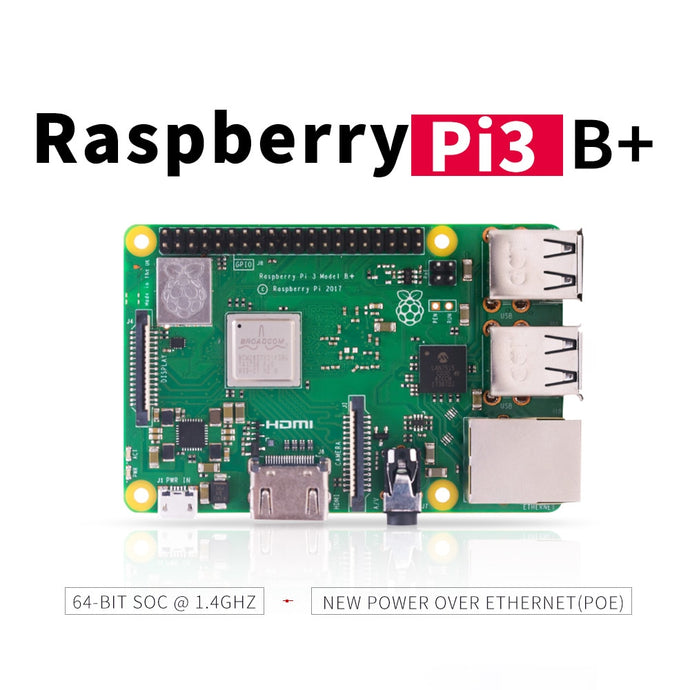 2018 new original Raspberry Pi 3 Model B+ (plus) Built-in Broadcom 1.4GHz quad-core 64 bit processor Wifi Bluetooth and USB Port